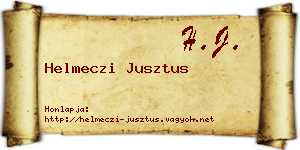 Helmeczi Jusztus névjegykártya